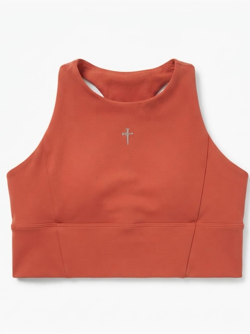 Three Nails Longline Sports Bra S Coral Racerback Cross Logo Activewear